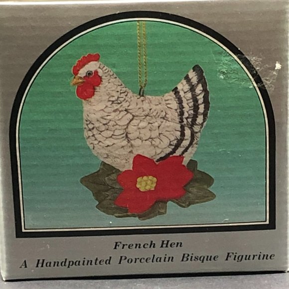 Andrea by Sadek FRENCH HEN ORNAMENT w/ 1991 Box Porcelain Bisque Hand-Painted - Picture 15 of 15